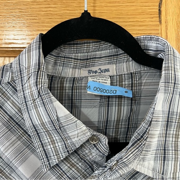 Men’s Pop Icon Pearl Snap Embroidered Long Sleeve Plaid Western Core Shirt - Picture 4 of 9